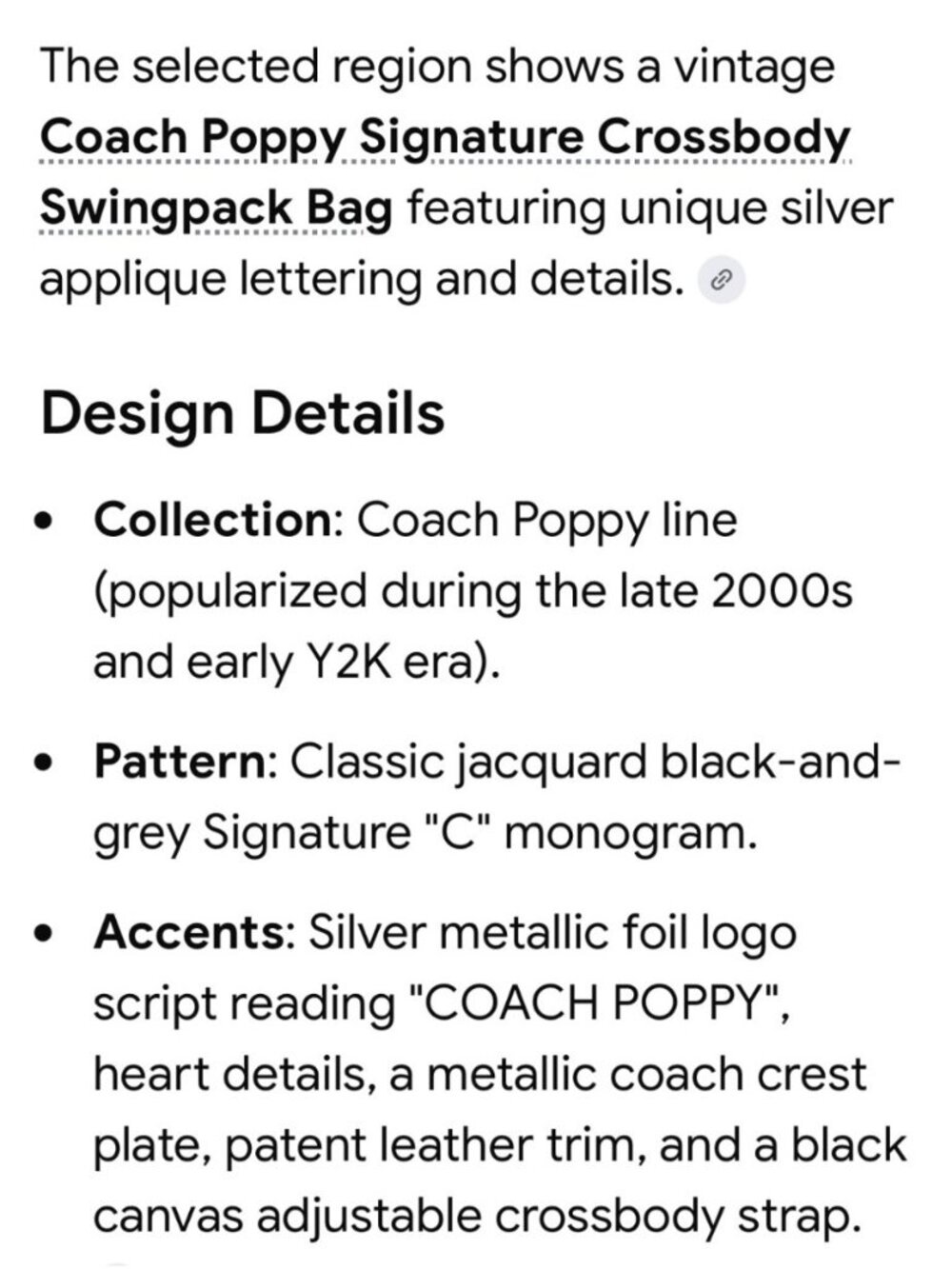 Coach Poppy Black & Gray Signature Jacquard Crossbody Bag Silver Appliqué Accent - Picture 9 of 16